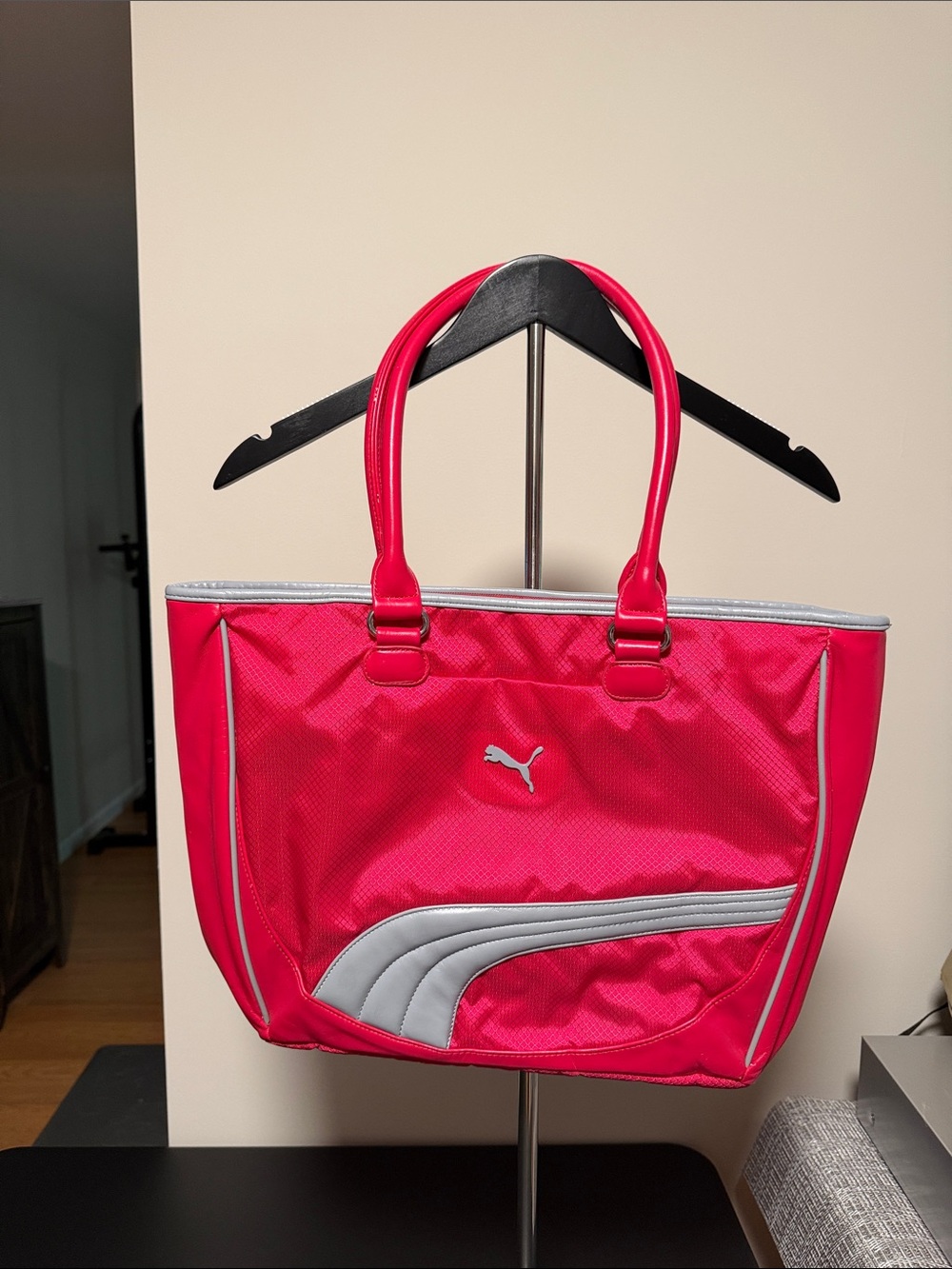 Puma Hot Pink Tote with Silver Trim